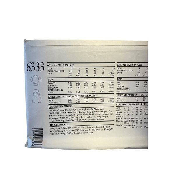 New Look 6333 Sewing Pattern Dressy Jacket Skirt Sizes 8-18 Vintage Style Design - Picture 2 of 2